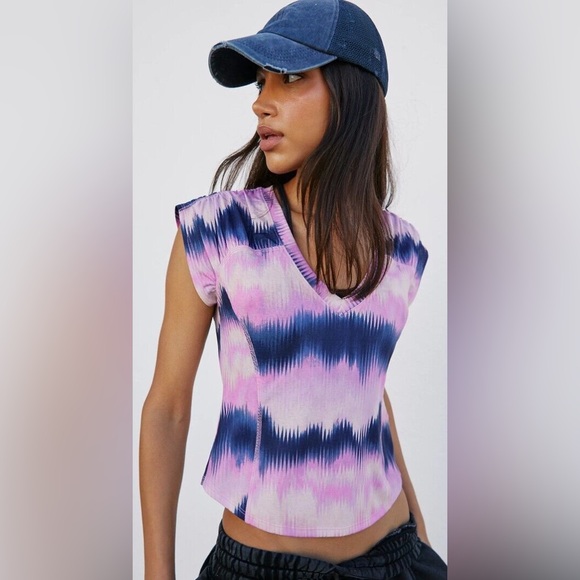 Free People Tops - NWT Free People Movement True North Tee Print Pink Combo